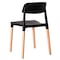 Fabulaxe Modern Plastic Dining Chair Open Back with Beech Wood Legs, Black, PK 2 QI004222.BK.2 - alternate 7